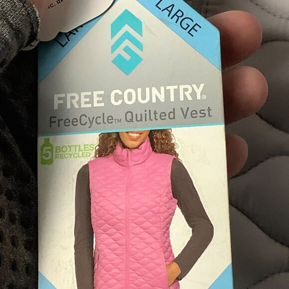 FREE COUNTRY Quilted Vest Women Size Large Silver Chip Gray Style #51-L0629S NWT - Picture 9 of 15